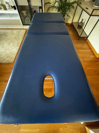 Camilla de masaje plegable azul