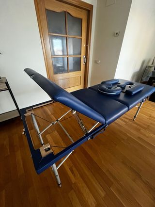 Camilla de masaje plegable azul