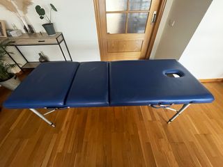 Camilla de masaje plegable azul