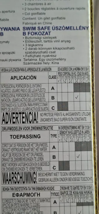 Chaleco flotador para niños de 3 a 6 años