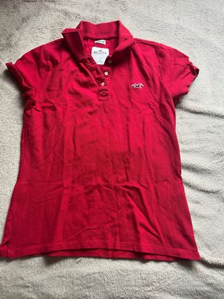 Camiseta Polo Hollister Roja Talla S