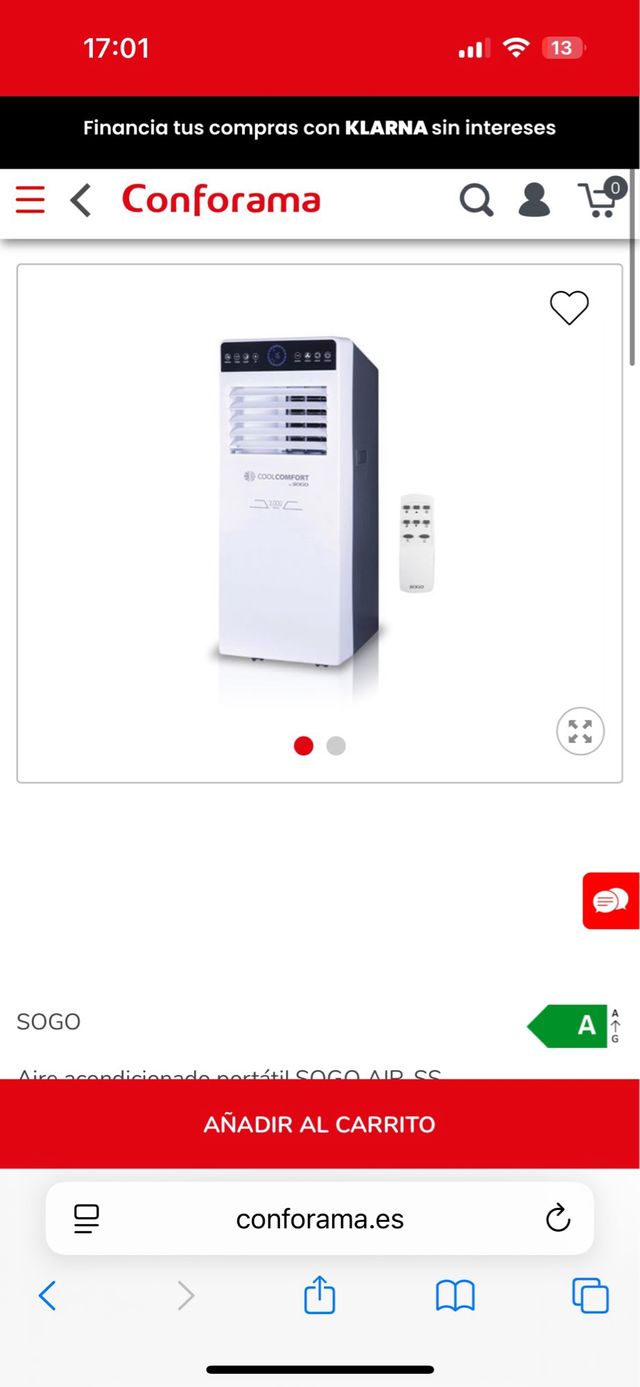 Aire Acondicionado Portátil SOGO AIR-SS