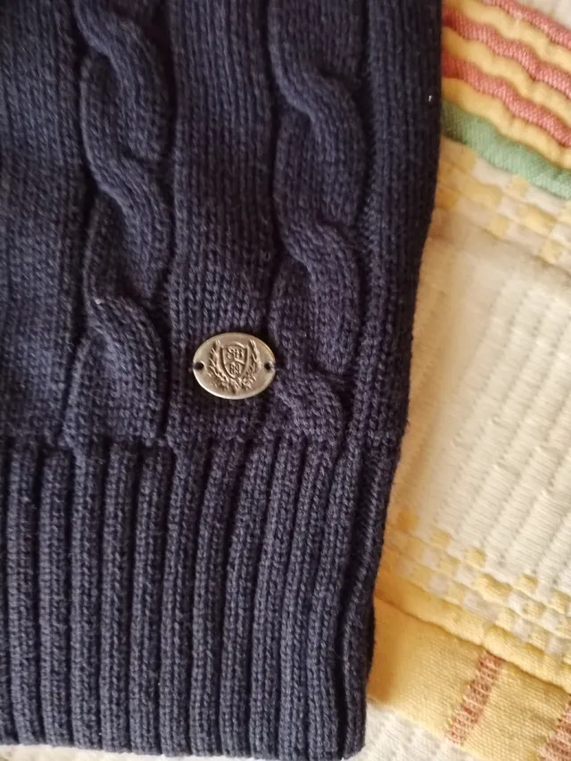 Camisola Sacoor Azul Malha Trançada