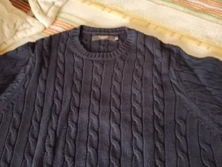 Camisola Sacoor Azul Malha Trançada