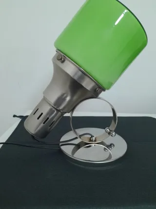 Lampada vintage verde e argento