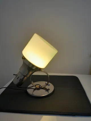 Lampada vintage verde e argento