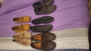 Lote Zapatos Mocasines Marrón y Beige