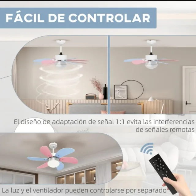 Ventilador infantil con luz