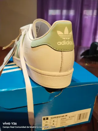 Zapatillas Adidas Superstar W Mujer Verde Blanco