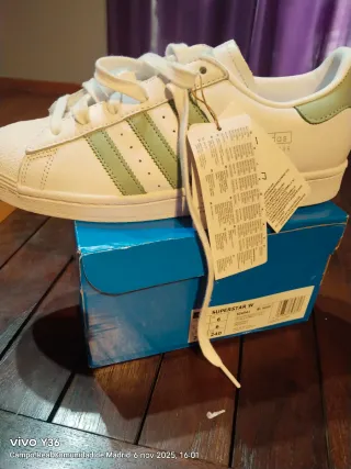 Zapatillas Adidas Superstar W Mujer Verde Blanco