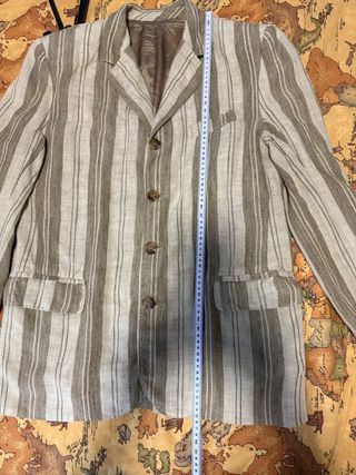 Completo uomo righe beige e marrone