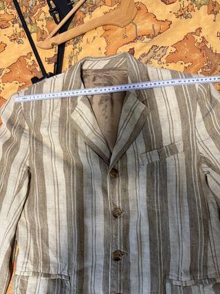 Completo uomo righe beige e marrone