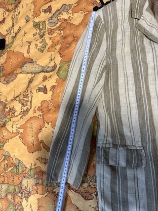 Completo uomo righe beige e marrone