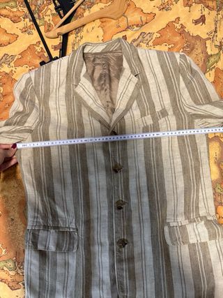 Completo uomo righe beige e marrone