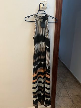 Vestido largo estampado Massimo Dutti