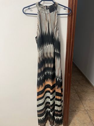 Vestido largo estampado Massimo Dutti