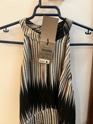 Vestido largo estampado Massimo Dutti