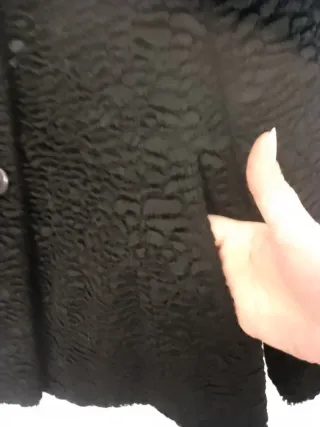 Abrigo imitación Astracán T52 Negro