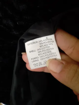 Abrigo imitación Astracán T52 Negro