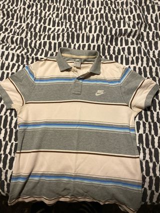 Polo Nike Rayas Beige, Azul, Marrón, Gris