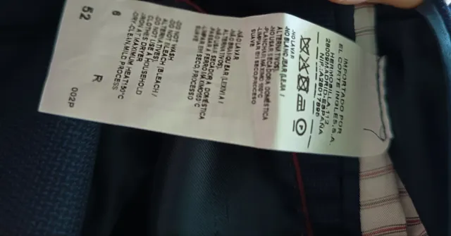 Traje de caballero azul marino talla 52