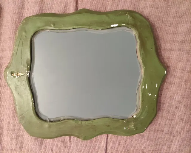 Espejo decorativo floral verde envejecido