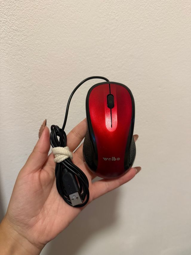 Ratón USB Weibo Rojo y Negro