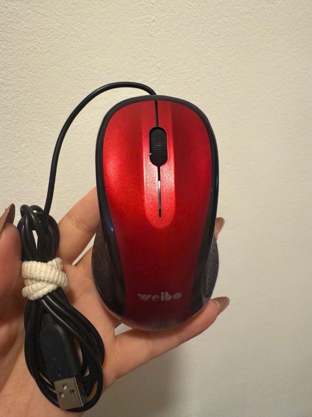 Ratón USB Weibo Rojo y Negro