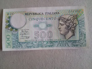 Banconota 500 lire Mercurio