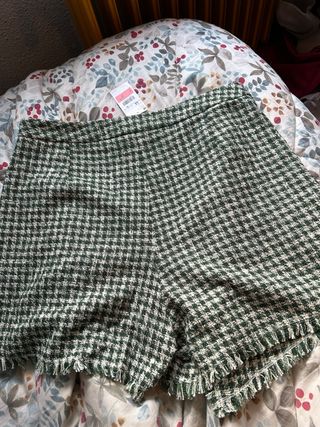 Falda pantalón pata de gallo verde M
