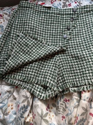 Falda pantalón pata de gallo verde M