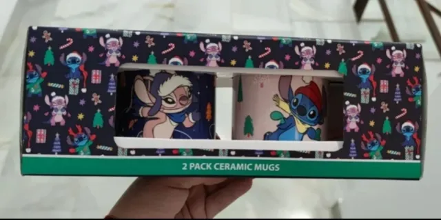 2 Tazas Cerámica Stich Navideñas