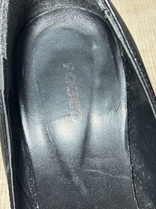 Zapatos Fosco Tacón Piel Negro Lazo Talla 37