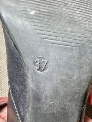 Zapatos Fosco Tacón Piel Negro Lazo Talla 37