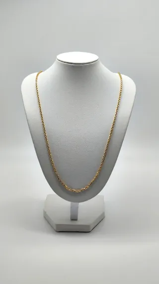 Cadena fina eslabón macizo oro 18 kt  60cm