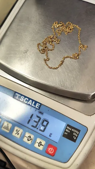 Cadena fina eslabón macizo oro 18 kt  60cm