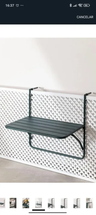 Tavolo da Giardino Sospeso Pieghevole in Acciaio