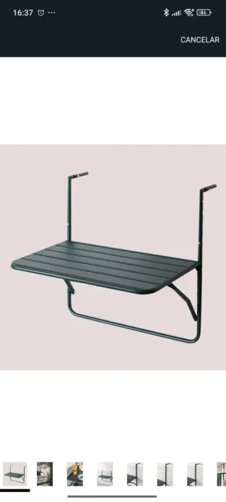 Tavolo da Giardino Sospeso Pieghevole in Acciaio