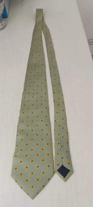 Corbata Lamberto Verde y Amarilla Cuadros