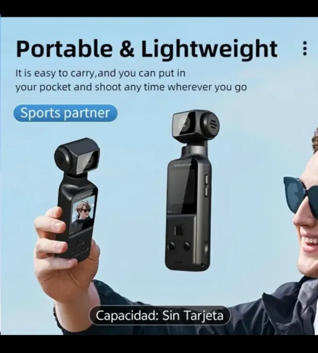 Cámara 4K de bolsillo, ligera y portátil