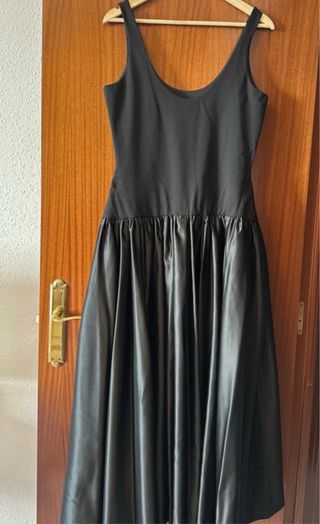 Vestido largo fiesta satén negro