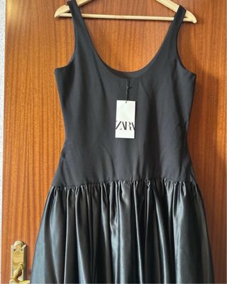 Vestido largo fiesta satén negro