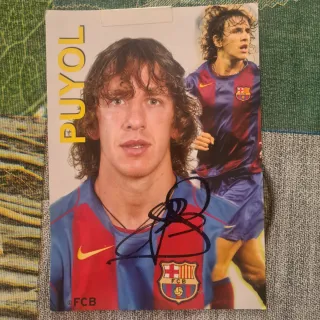 Postal firmada Carles Puyol FCB
