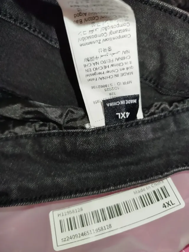 Vaqueros Mujer Talla Grande 52-54 Negro Nuevo 4XL