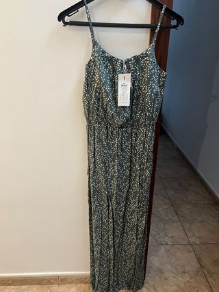 Vestido largo verde estampado ONLY