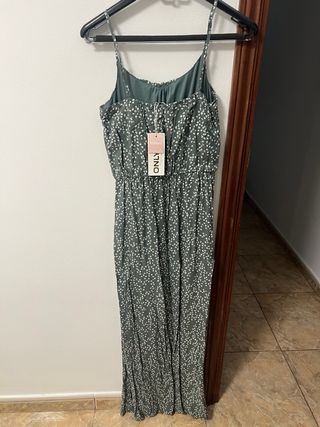 Vestido largo verde estampado ONLY
