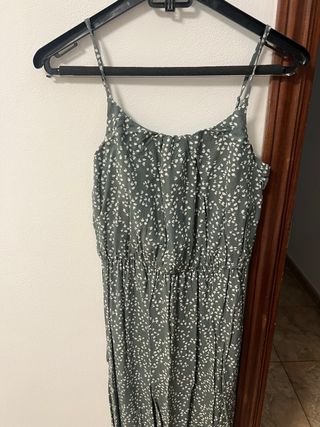 Vestido largo verde estampado ONLY