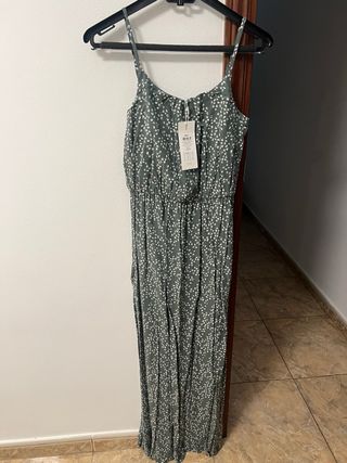 Vestido largo verde estampado ONLY