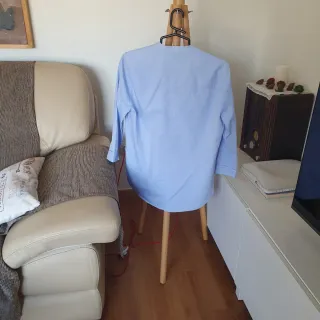 Blusa,  color Oxford azul Massimo Dutti