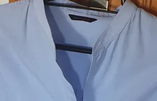 Blusa,  color Oxford azul Massimo Dutti